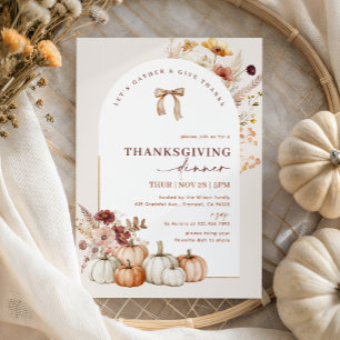 Thanksgiving för av Blommigt för sammankomst Inbjudningar