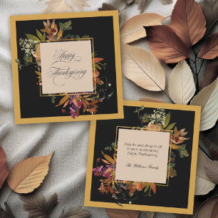 Thanksgiving för Blommigt av elegant Calligraphy S Julkort