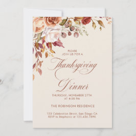 Thanksgiving för Blommigt av elegant Inbjudningar
