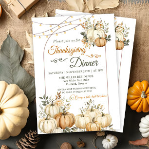 Thanksgiving för Blommigt av Rustic Pumpkin Fall Inbjudningar