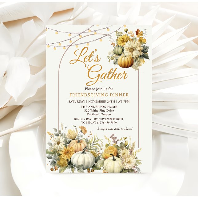 Thanksgiving för Blommigt av Rustic Pumpkin Fall Inbjudningar (Skapare uppladdad)
