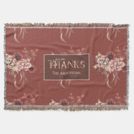 Thanksgiving för Blommigt av vattenfärg i personli Filt