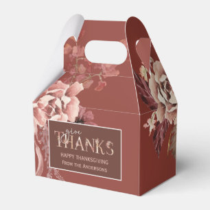 Thanksgiving för Blommigt av vattenfärg i personli Presentaskar