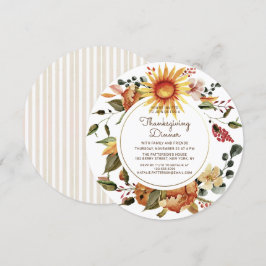 Thanksgiving för Blommigt på rustik höst Inbjudningar