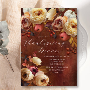 Thanksgiving för Blommigten Höst elegant Inbjudningar