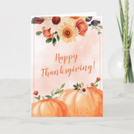 Thanksgiving för blommigtens fall kort
