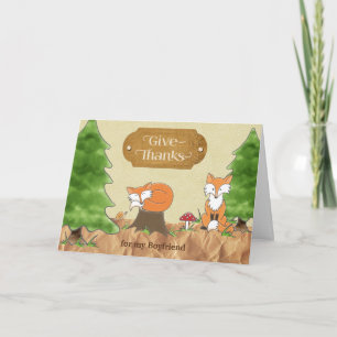 Thanksgiving för Boykompis Scrapbook-y Skogen Foxe Helgkort