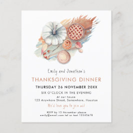 Thanksgiving för budgetens Paj Pumpkin-inbjudan på