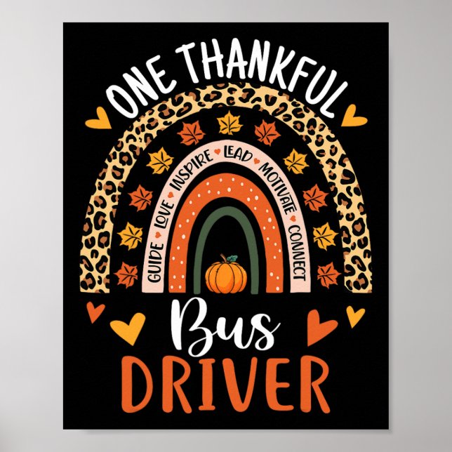 Thanksgiving för Buss-drivrutin - Skola Buss D Poster (Framsidan)