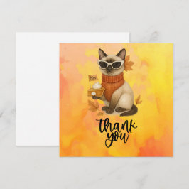 Thanksgiving för Cat Lovers med Pumpkin Paj Tack Kort