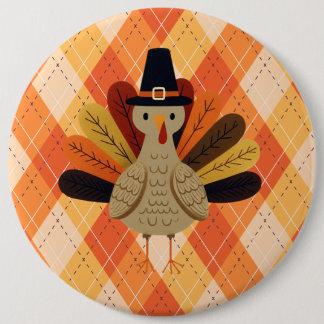Thanksgiving för cute, klassisk/vintage, Turkiet Knapp