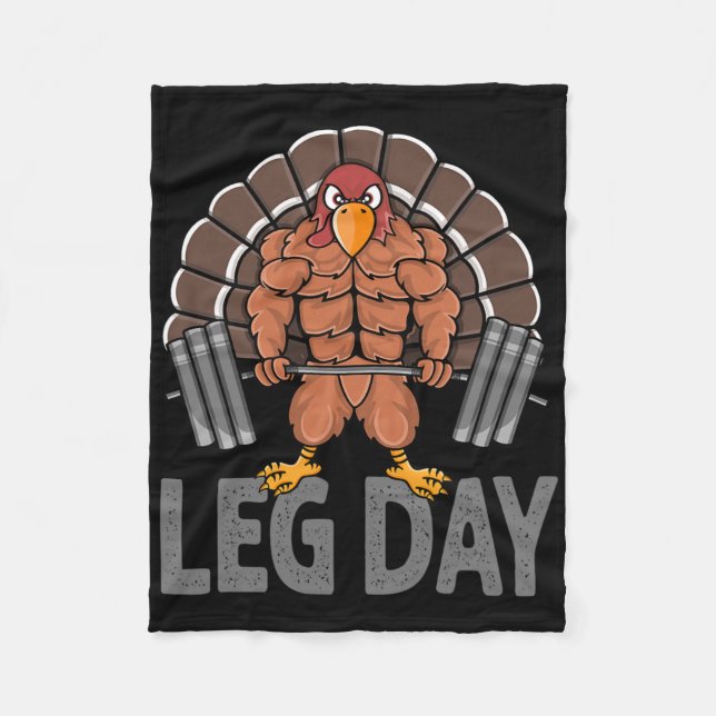 Thanksgiving för den berömda Leg Day Turkiet Deadl Fleecefilt (Framsidan)