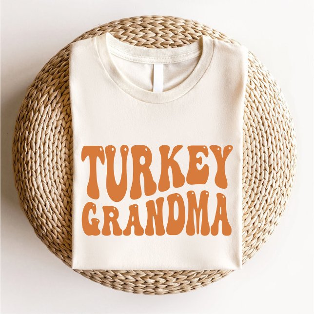 Thanksgiving för den moderna Eleganten i Turkiet T Shirt (Turkey Grandma Modern Elegant Thanksgiving Sweatshirt)