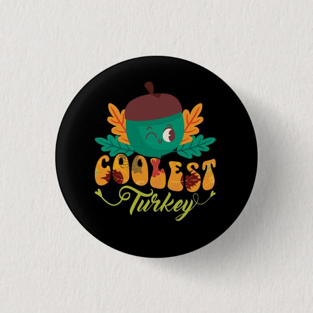 thanksgiving för det kallaste fallet för kalkoner knapp (Framsida)