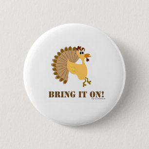 Thanksgiving för det på Lustigt Turkiet Toon Knapp