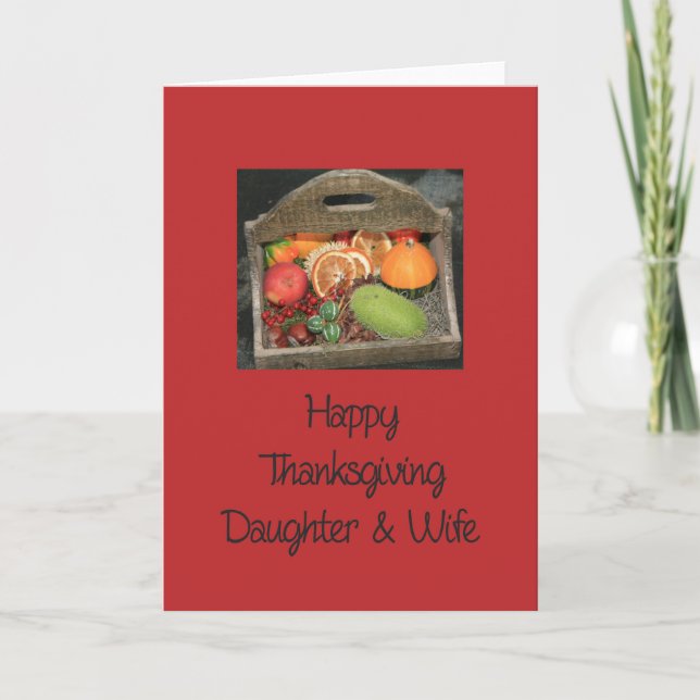 Thanksgiving för dotter och maka helgkort (Framsida)