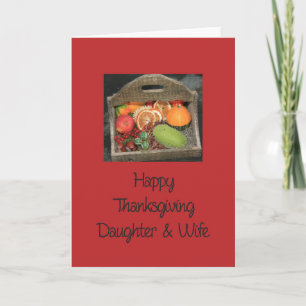 Thanksgiving för dotter och maka helgkort