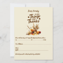 Thanksgiving för Elegant av personlig Inbjudningar