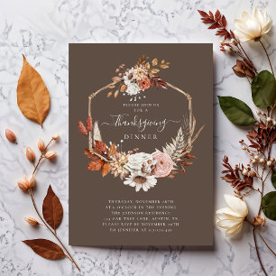 Thanksgiving för elegantens fallskärm, Blommigt Inbjudningar