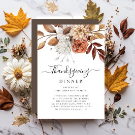 Thanksgiving för elegantens fallskärm, Blommigt Inbjudningar