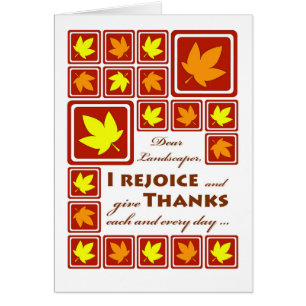 Thanksgiving för ett Landscaper Höst löv Hälsningskort
