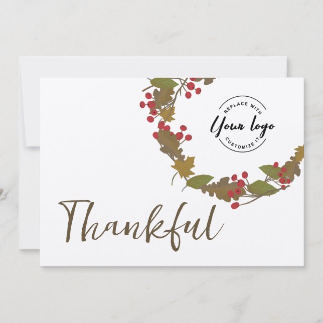 Thanksgiving för Fall Foliage Business logotyp -   Tack Kort (Framsida)