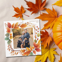 Thanksgiving för Fall Foliage Family Photo