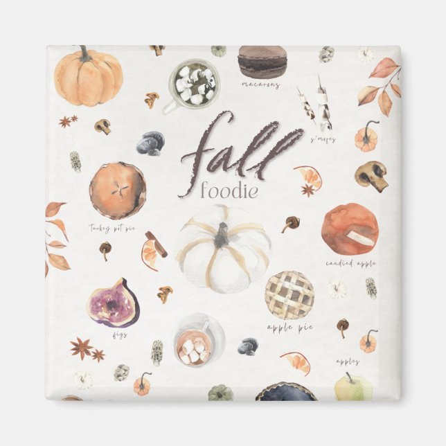 Thanksgiving för Fall Foodie Bucket List - middag Magnet (Framsidan)