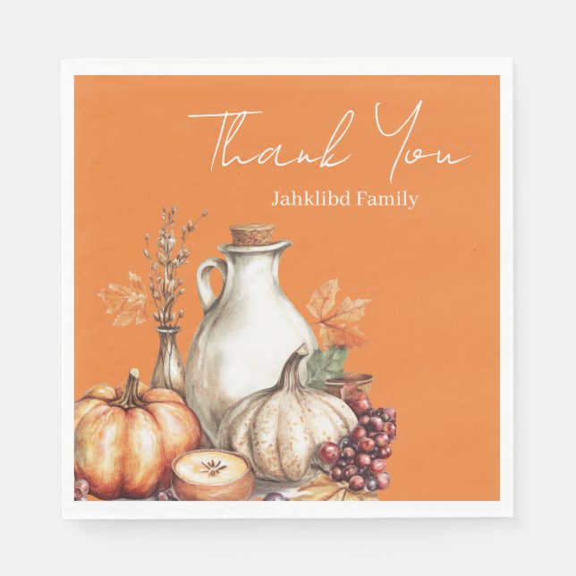 Thanksgiving för familjeinsamling pappersservett (Framsidan)