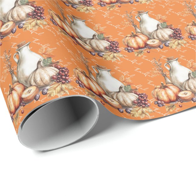 Thanksgiving för familjeinsamling presentpapper (Rullad Hörn)