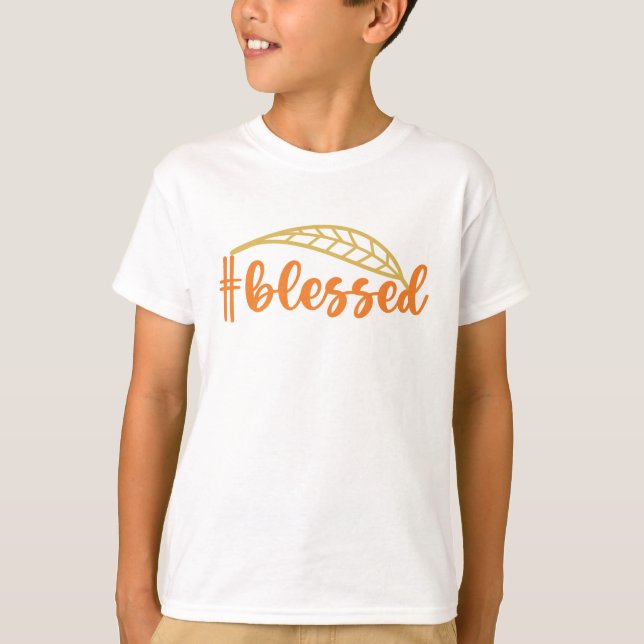 Thanksgiving för färgad ljus t shirt (Framsida)