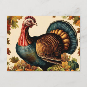 Thanksgiving för färgad Vintage Turkiet Helg Vykort