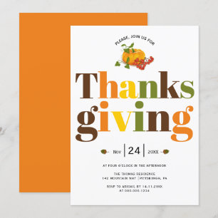 Thanksgiving för färgämnet tryckpumpsfall inbjudningar