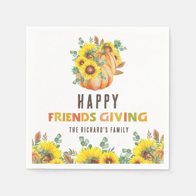 Thanksgiving för färglös blomma, innersida Party Pappersservett (Framsidan)