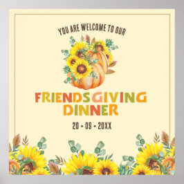 Thanksgiving för färglös blomma, innersida Party Poster