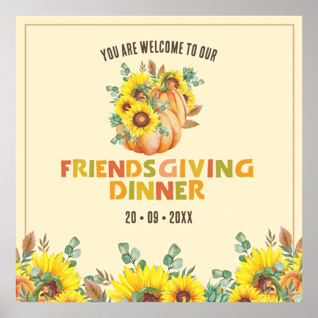 Thanksgiving för färglös blomma, innersida Party Poster (Framsidan)