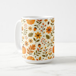 Thanksgiving för folkArt Autumn Flowers Kaffemugg