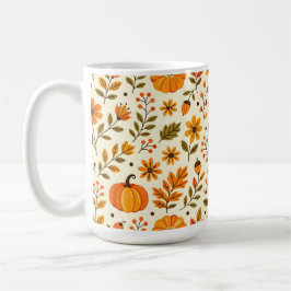 Thanksgiving för folkArt Autumn Flowers Kaffemugg