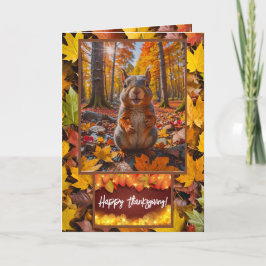 Thanksgiving för fräckt höstekorrekorg tack kort