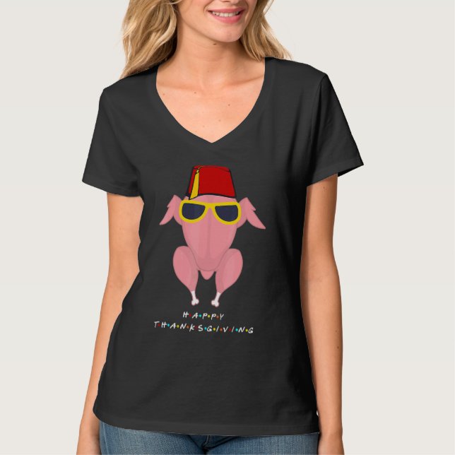 Thanksgiving  For Friends  Turkey Head T Shirt (Framsida)