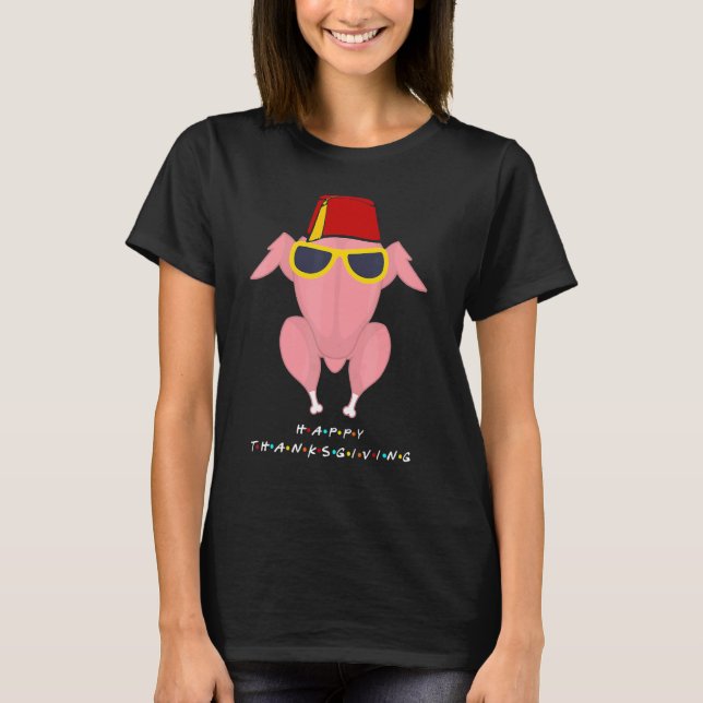 Thanksgiving  For Friends  Turkey Head T Shirt (Framsida)