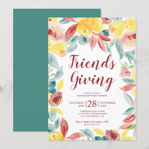 thanksgiving för ge blommigt för alla vänner inbjudningar
