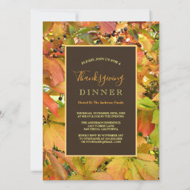 Thanksgiving för grapevine-vild löv inbjudningar