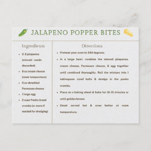 Thanksgiving för hämtning av Jalapeno Popper Bitas Vykort