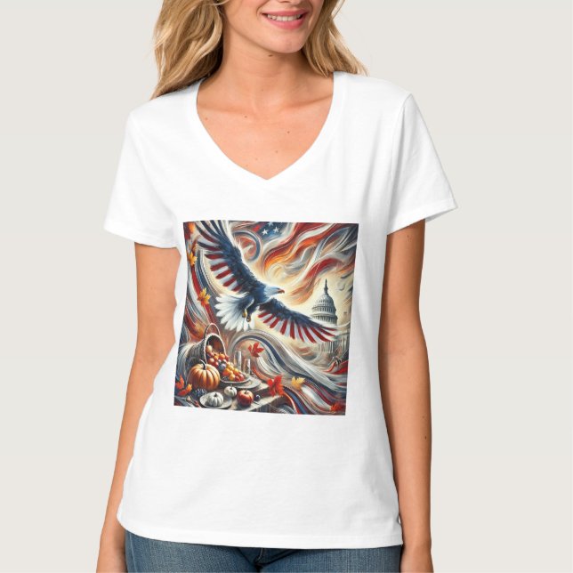 Thanksgiving för Helgdagarna T Shirt (Framsida)