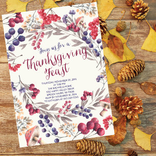 Thanksgiving för höstberrys Blommigt - Inbjudan