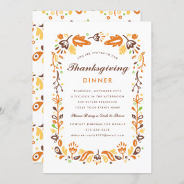 Thanksgiving för höstblomma inbjudningar