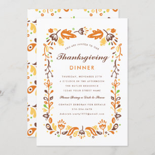 Thanksgiving för höstblomma inbjudningar