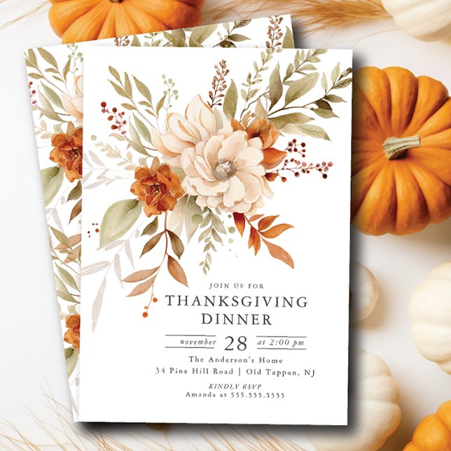 Thanksgiving för höstbloom inbjudningar (Skapare uppladdad)