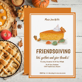 Thanksgiving för hösten Pumpkin Paj Friendsgiving Inbjudningar